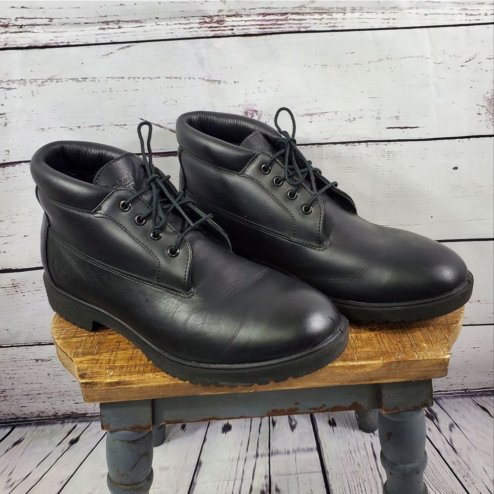 TIMBERLAND Newman Leather Waterproof Premium Chukka Boot Size 11.5 Medium Black